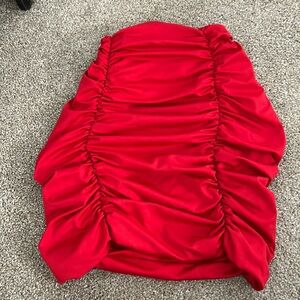 red mini skirt